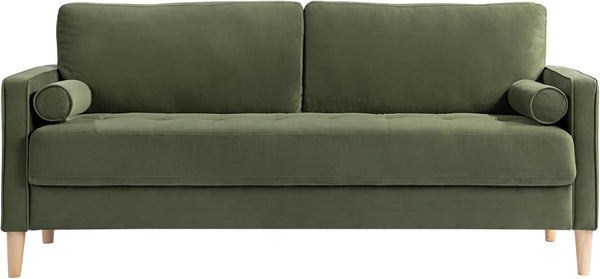 ® Lexington 75.6" Sofa, Mid-Century Modern, Pocket Coil Comfort, Easy Assembly, Velvet Fabric, Olive Green2
