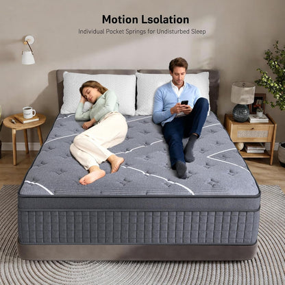 Full Mattress 12 Inch, Luxury Hotel-Level Hybrid Mattress in a Box, Cooling Gel Memory Foam & Upgraded Pocket Springs, Enhanced Back & Lumbar Hip Support, Back Pain Relief,Medium Firm,365-Night Trial5