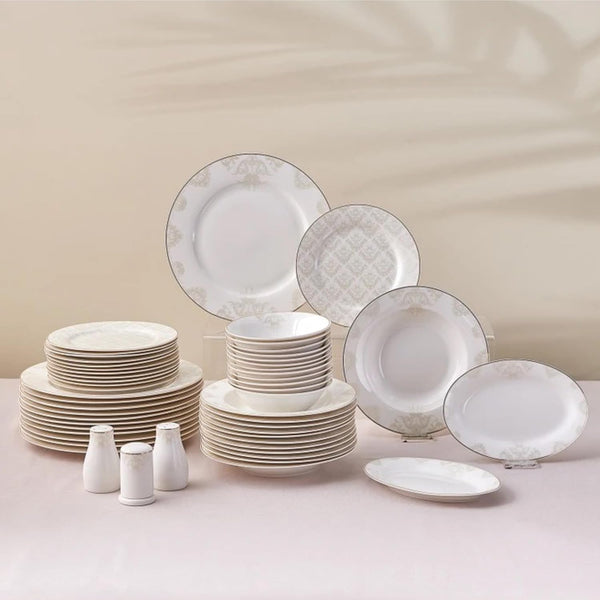 Siena 53-Piece Porcelain Plates and Bowls Set with Dinner & Dessert Plates, Shakers - Bone China Dishware Sets - Kitchen Dinnerware Set for 12 People1