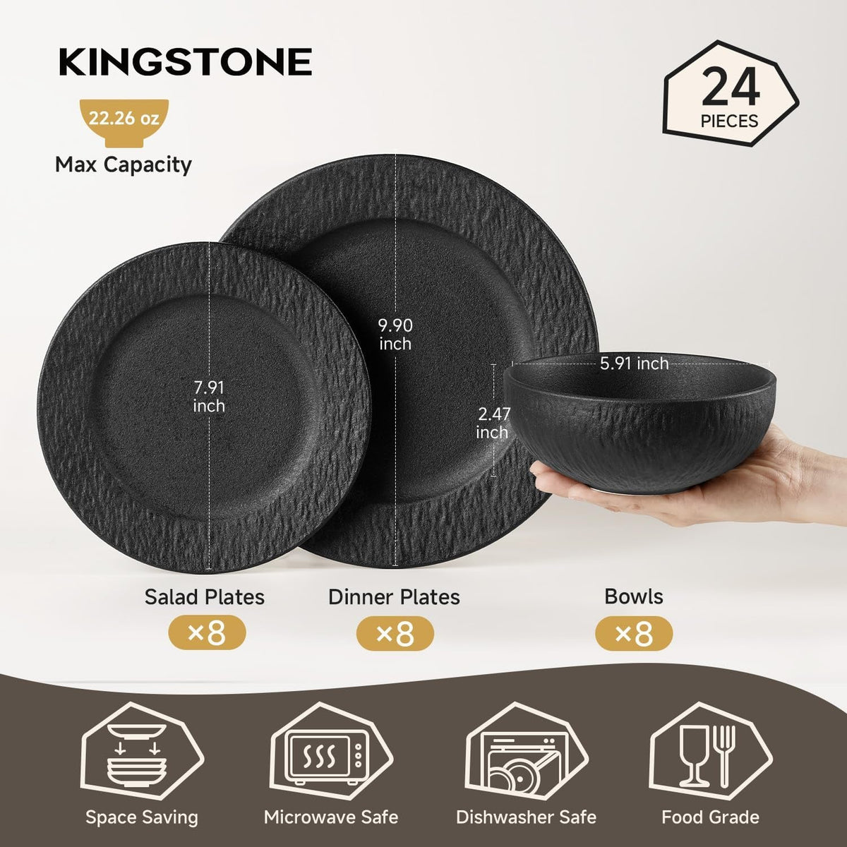 black-dinnerware-sets-24-piece-plates-and-bowls-sets-matte-marble