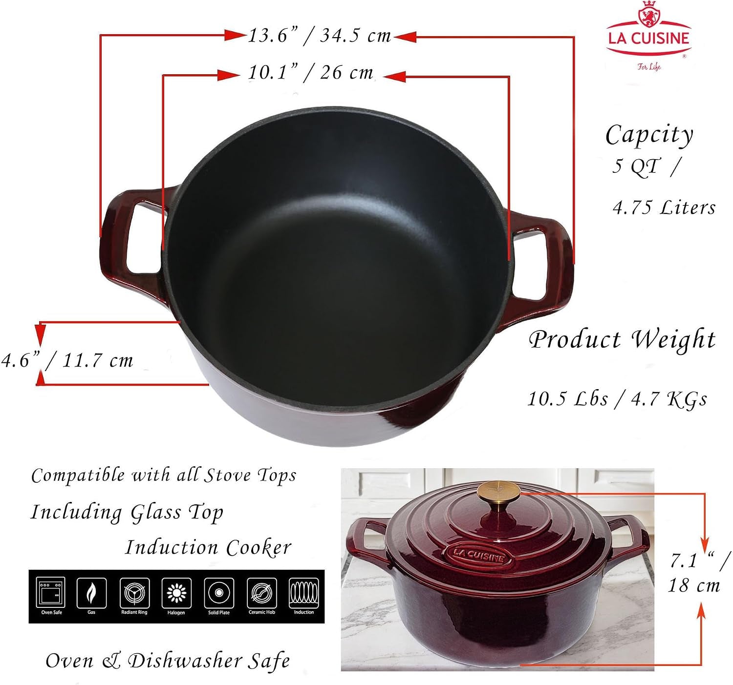 la-cuisine-enameled-cast-iron-dutch-oven-casserole-pot-with-golden-handle-for-lid-internal-matte-black-enamel-coating-5-qt-10-5-26cm-o-oven-safe-550-f-276-c-cranberry