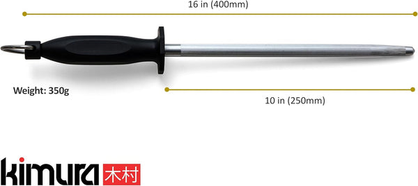® Professional Honing Steel, 10 Inch Honing Rod, Carbon Steel Knife Sharpener, Magnetized Steel, Ergonomic & Balanced Polypropylene Handle, Ideal for All Chef Knives, Japanese Gift Box3