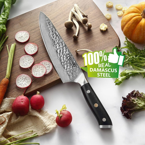 Damascus Chef Knife, 8-Inch Damascus Steel Chef'S Knife VG10 Forged Kitchen Knife High Carbon 67-Layer Hammered Damascus Cooking Knife, Meat Fruit Vegetable Gyuto Knife W/Ergonomic G10 Handle2