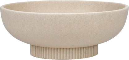Large Resin Pedestal Decorative Bowl - Modern Handicraft Bowls for Home Decor - Fruit Bowl for Kitchen Counter - Key Bowl for Entryway Table,Artificial Stone Beige1