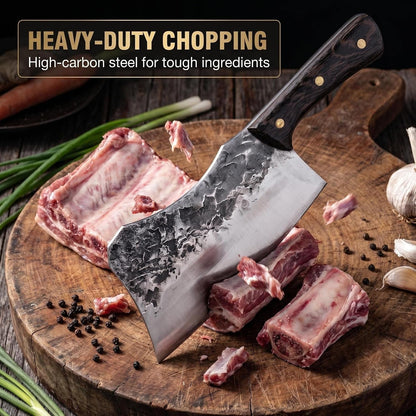 Meat Cleaver, 7.5 Inch Handmade Forged Chinese Chef Knives Stainless Steel Kitchen Knife Slicing Butcher Knife Bone Chopping Knives6