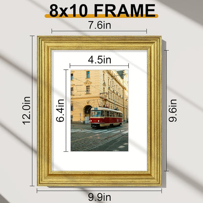 8X10 Picture Frames Set of 2, Vintage Photo Frames, Rustic Gold7