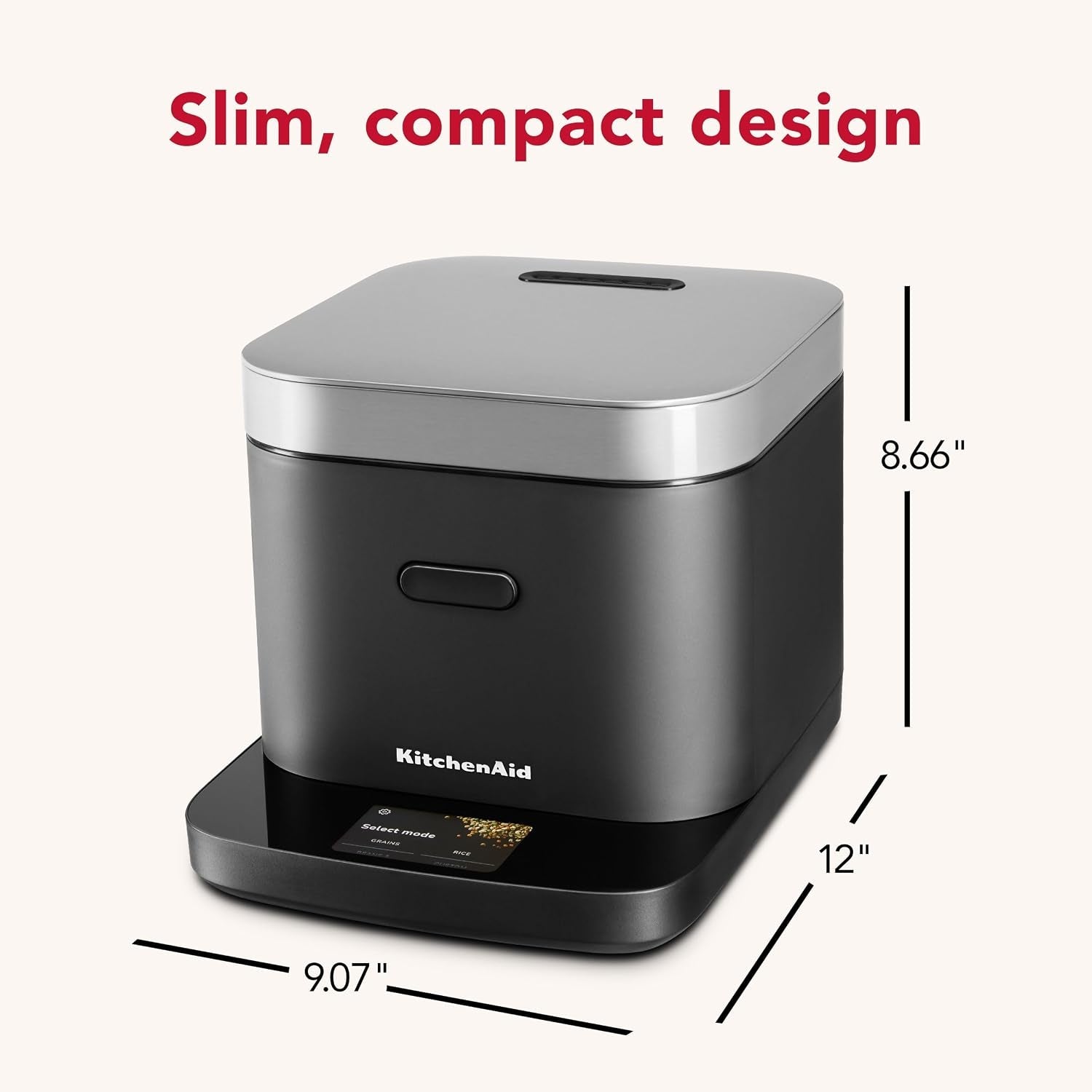 kitchenaid-compact-8-cup-grain-and-rice-cooker-integrated-scale-kgc2154bm-precise-pour-technology-integrated-scale-16-presets-steam-cooking-basket-easy-to-clean-black-matte