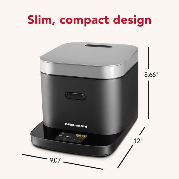 Kitchenaid Compact 8 Cup Grain and Rice Cooker, Integrated Scale, KGC2154BM | Precise Pour Technology, Integrated Scale, 16 Presets, Steam Cooking Basket, Easy to Clean, Black Matte7
