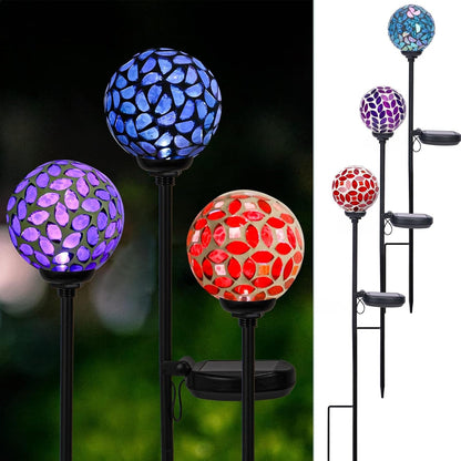 Solar Outdoor Decorative Light, Mosaic Stake for Yard Decor, 3.5"1