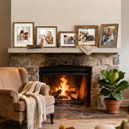 5X7 Picture Frames with 4X6 Mat Set of 2, Rustic Brown8