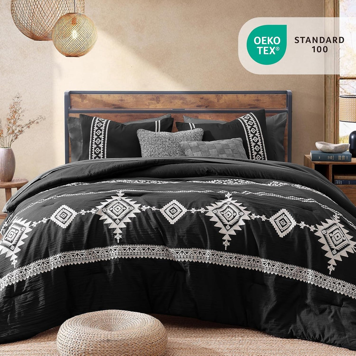 embroidery-queen-comforter-set-7-pieces-black-bed-in-a-bag
