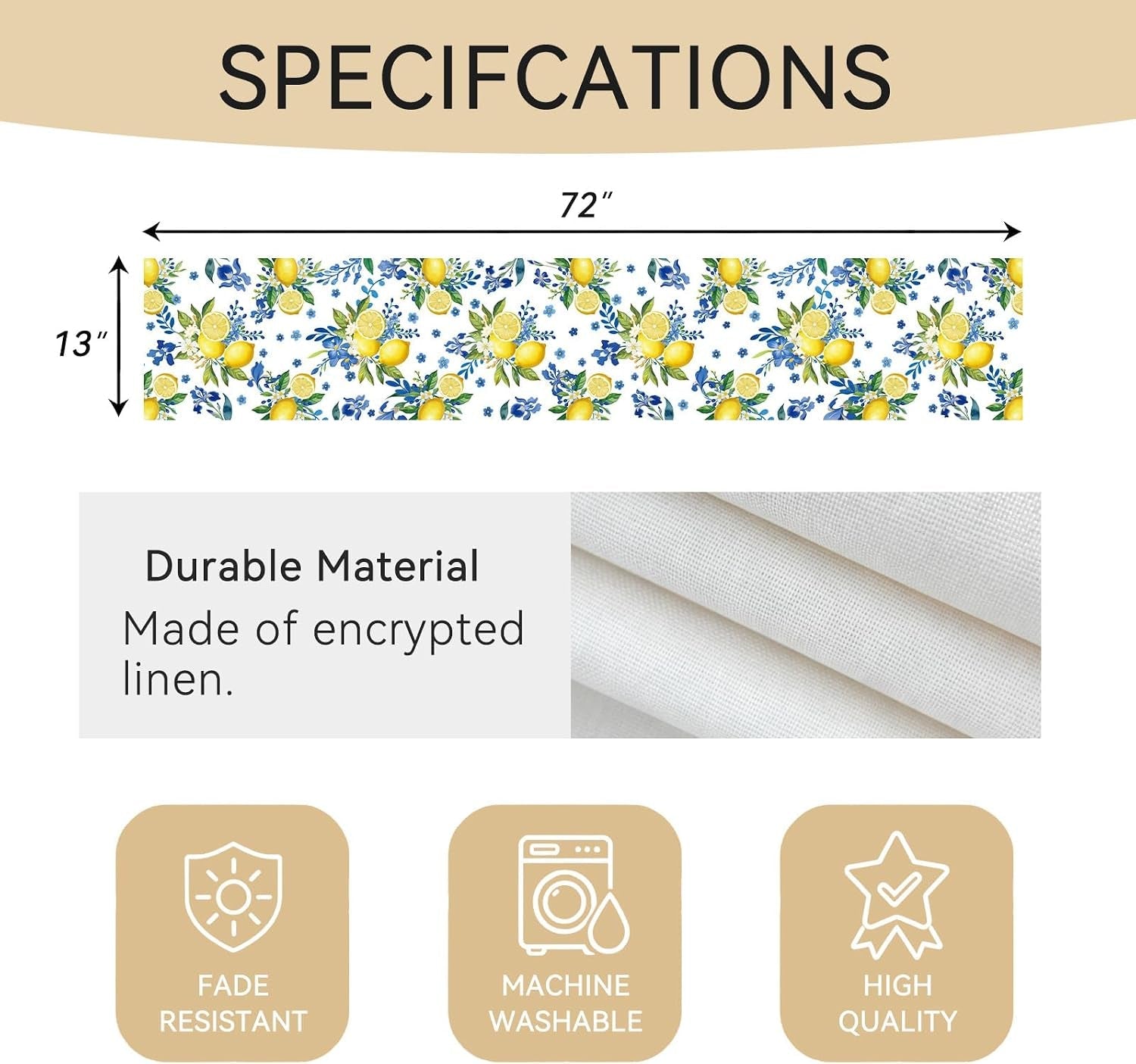 lemon-and-blue-floral-table-runner-72-x-13-inches-white-summer-spring