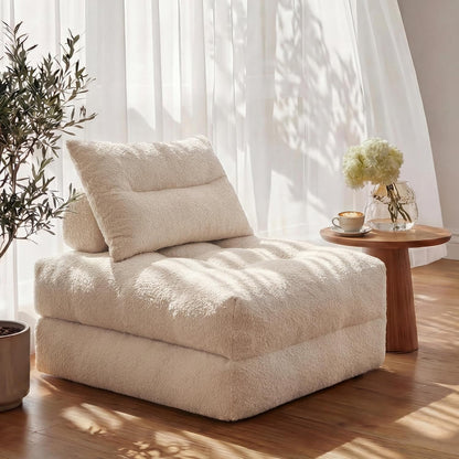 3-In-1 Folding Sofa Bed, Convertible Sleeper Chair Bed, Beige9
