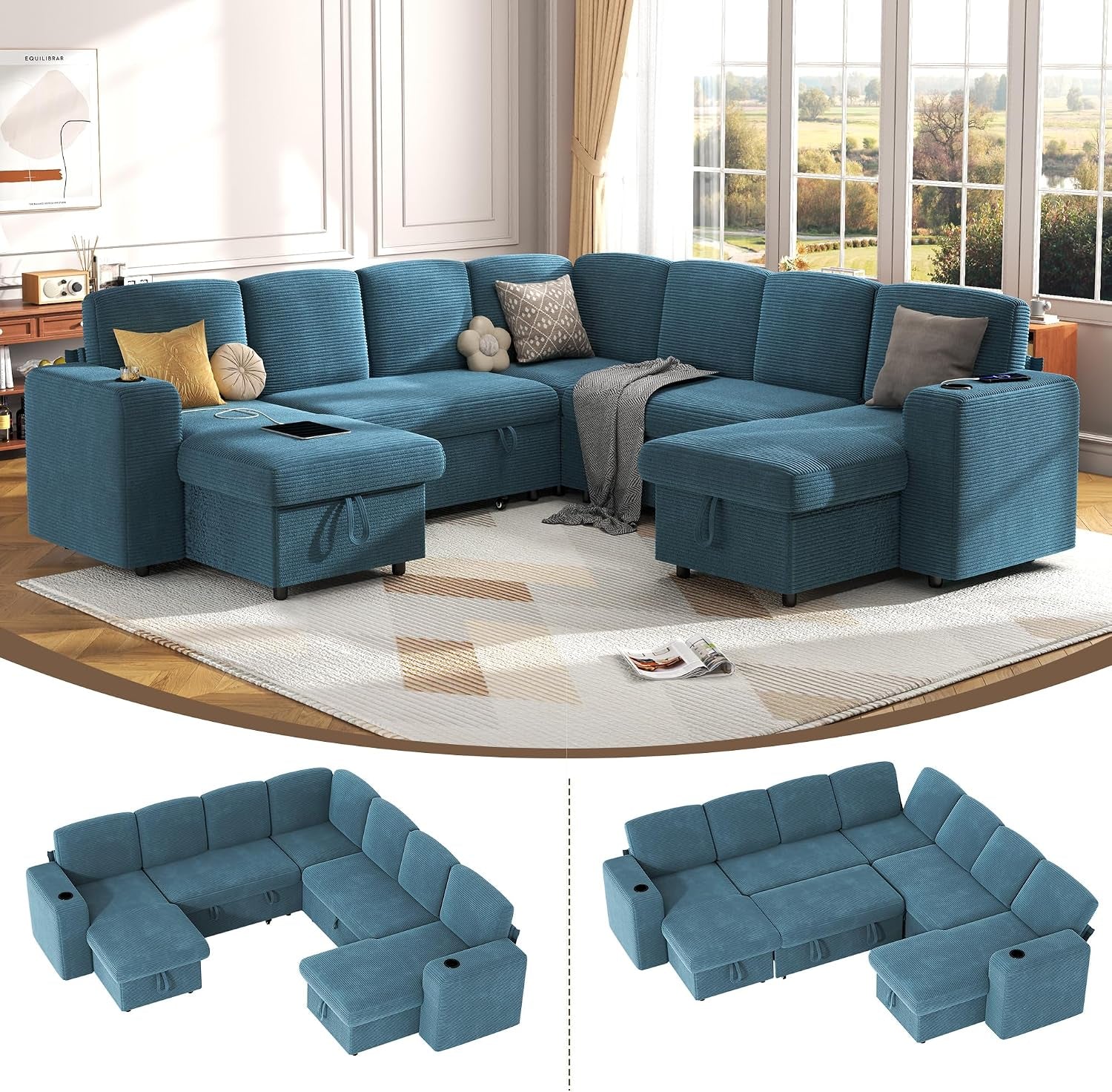 sectional-sleeper-sofa-with-pull-out-couch-bed-9-seats-modular-l-shaped-cloud-couch-with-storage-chaise-dual-arm-storage-usb-charging-adjustable-backrest-sofa-blue-corduroy
