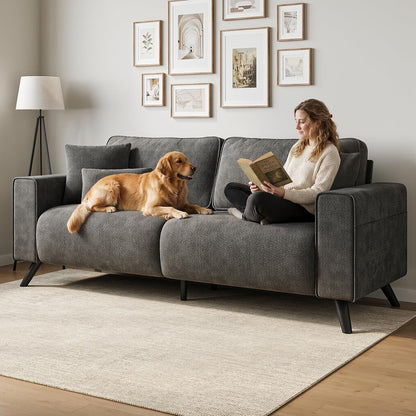 85" Loveseat Sofa, Chenille Couch with Deep Seat, Dark Grey3