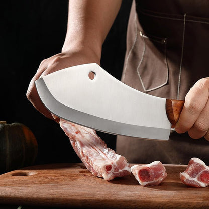 Meat Cleaver, Hand Forge Blade Boning Butcher Kitchen Knife Chef Cleaver Meat Chopping Vegetable Utility Knife Slicing Fish Fruit with Cover5
