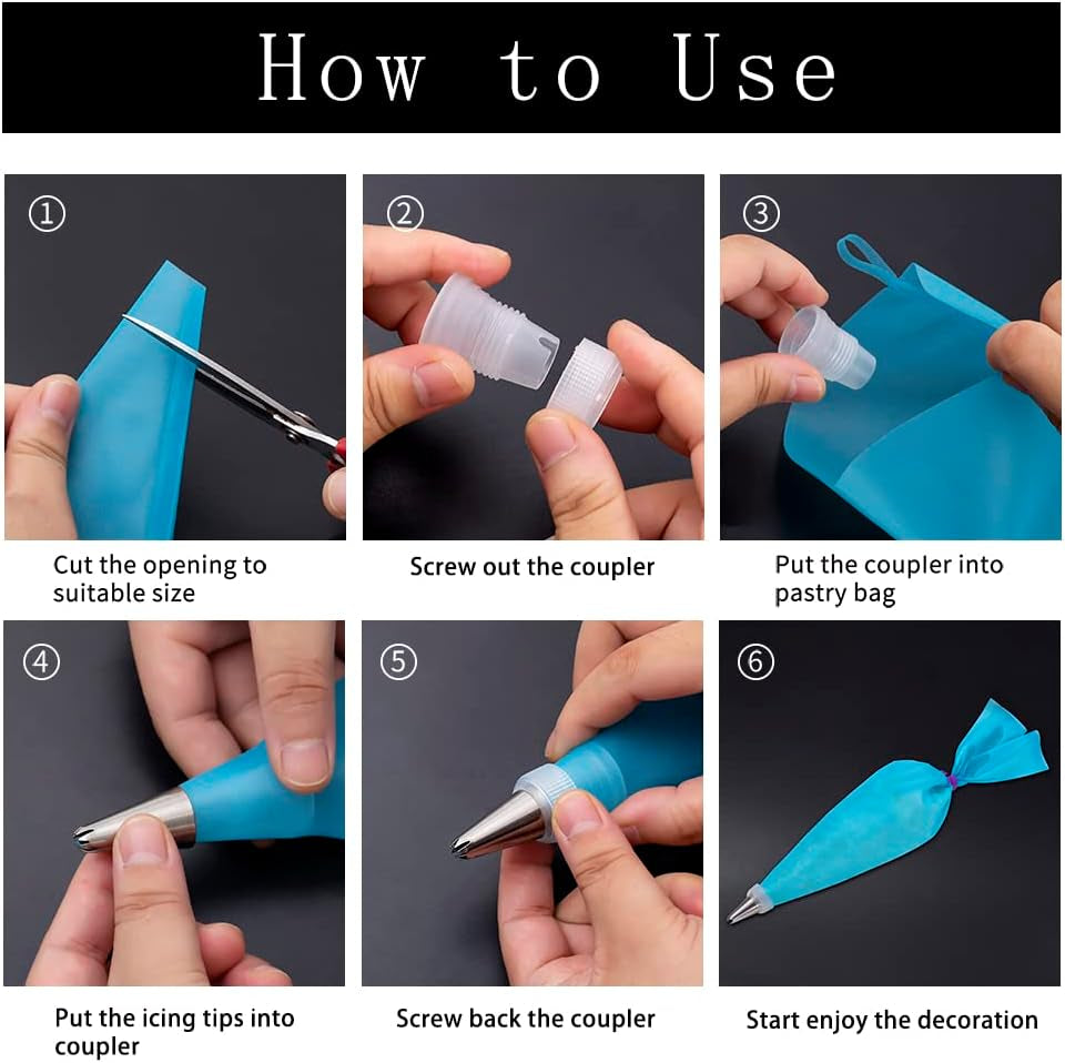 piping-bags-and-tips-set-cakes-decorating-kit-reusable-pastry-bags-3-reusable-pastry-bags-18-frosting-tips-3-couplers-3-bag-ties-3-cake-scraper-1-cake-decorating-tools-for-cookie-icing