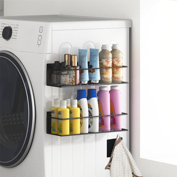 Magnetic Spice Rack for Refrigerator, Magnetic Fridge Shelf for Kitchen, Magnetic Shelf for Fridge Space Saving Black 4 Pack with Magnetic Paper Towel Holder6