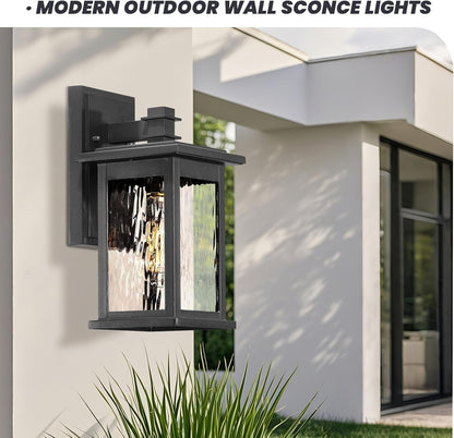 Outdoor Outdoor Porch Light Black Aluminum Outdoor Wall Lights5
