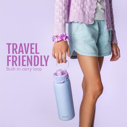 Kids Pop & Fill 18Oz Stainless Water Bottle, Sip or Chug, Strawberries7