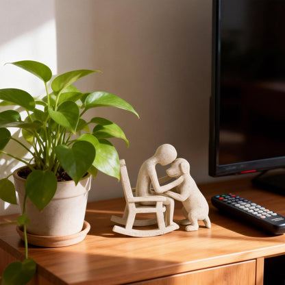 Dog Decor Statue, Cute Man and Dog Decor Small Sculpture for Home Accent, Living Room, Office, Mantle, Bookshelf, Desktop, Floating Shelves, Memory Gifts for Pet Lovers (Sandstone)5