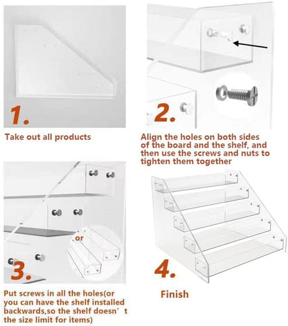 Wide Clear Acrylic Spice Rack for Countertops- 5 Tier5