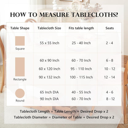 100% Pure French Linen Tablecloth(Beige, Square-55X55 Inch)7
