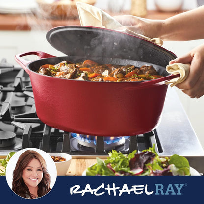 NITRO Cast Iron Dutch Oven, 6.5 Quart, Red7