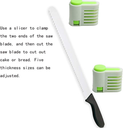 Bread Knife,Bread Slicer,10-Inch Serrated Knife, High Carbon Stainless Steel Cake Knife, Serrated Bread Cutter with Two Green Splitters5