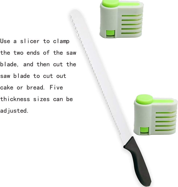 Bread Knife,Bread Slicer,10-Inch Serrated Knife, High Carbon Stainless Steel Cake Knife, Serrated Bread Cutter with Two Green Splitters5
