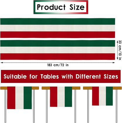 2 Pcs Italy Table Runner Italian Themed Party Decoration 13" X 72"2