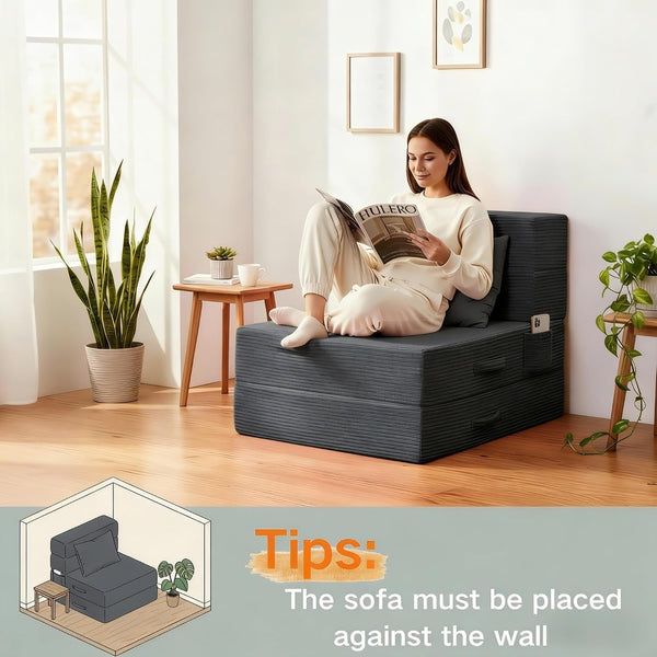 Folding Sofa Bed, Convertible Sleeper Chair Bed, Floor Sofa with Bag7