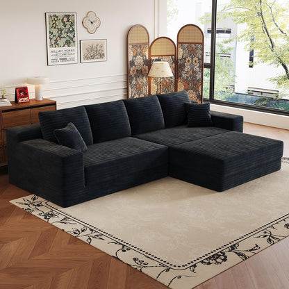 106”Modular Sectional Sofa, Cloud Sectional Couch with Deep Seat, Modern Modular L-Shape Sofa Couch with Ottoman,Upholstered Boneless Couches for Living Room Bedroom No Assembly Required1