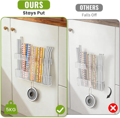 9.5" Large Acrylic Straw Holder for Cabinet Door, Straw Organizer6