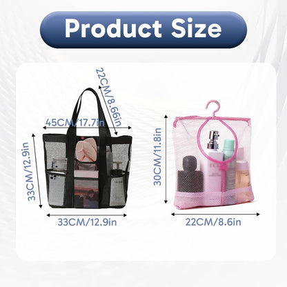 2Pcs Mesh Gym Shower Caddy, Portable Shower Bag2