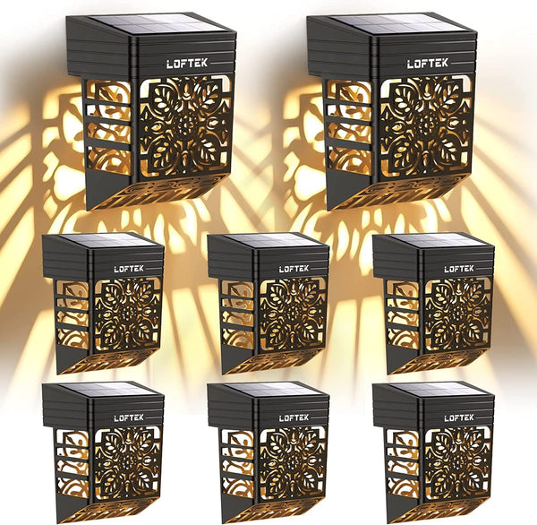 Solar Deck Lights, 8 Pack Solar Fence Lights, Outdoor Patio Decorative Light, Dusk to Dawn, Waterproof, Fence Post Light for Railing, Garden, Backyard, Stair, Step, Camping, Warm White1