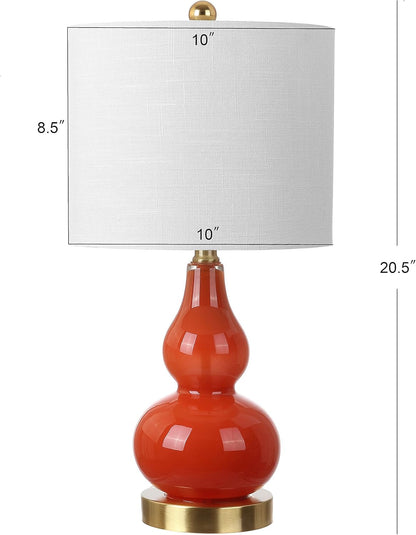Anya Gourd Glass Table Lamp 20.5", Sunset Orange3