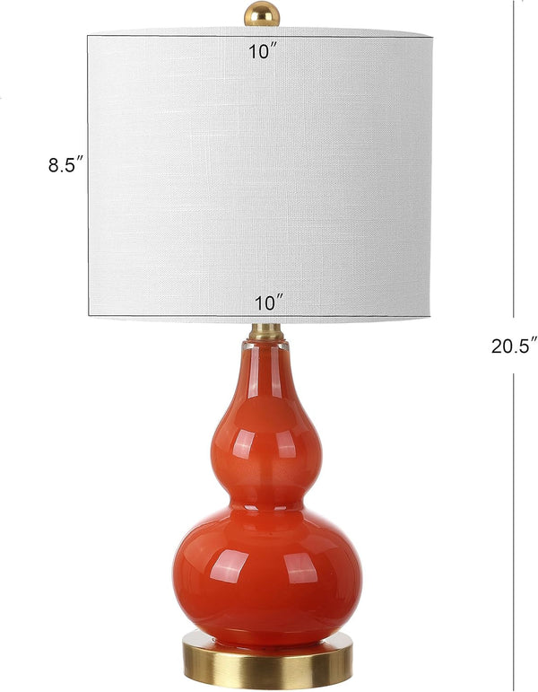 Anya Gourd Glass Table Lamp 20.5", Sunset Orange3