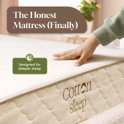 11" Organic Mattress – GOTS Cotton & Wool, GOLS Natural Latex, Hybrid Pocket Coil, Non-Toxic, Fiberglass Free, No Polyfoam, Made in USA – Medium – Queen7