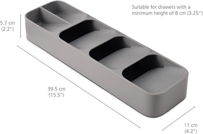 Joseph Joseph Drawerstore Compact Utensil Organizer for Kitchen Drawer Silverware, Flatware Tray, Small, Grey6