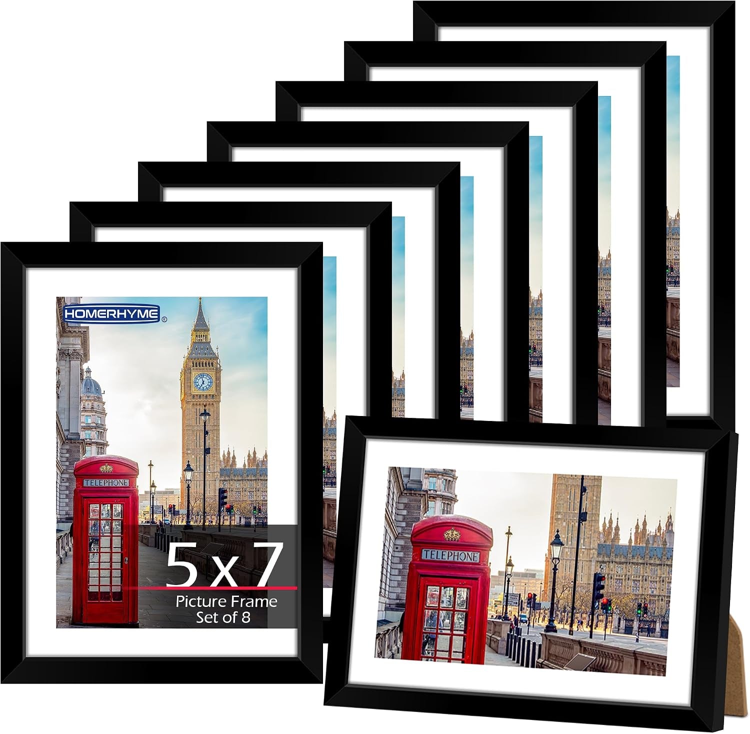 5x7-picture-frame-set-8-pack-black-picture-frames-for-wall-or-tabletop-display-fits-pictures-4x6-with-mat-or-5x7-without-mat-poster-photo-frame-with-plexiglass-for-gallery-home-wall-decor