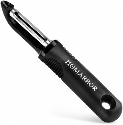 Black Premium Vegetable Peeler | Ultra-Sharp Swivel Stainless Steel Blade | Ergonomic Soft Grip Handle | Mango Peeler | Dishwasher Safe | Skin Peeler for Veggies & Fruits | Potato Peeler & Eye Remover1