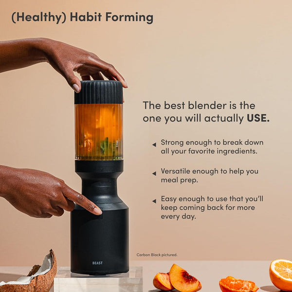 Beast Mini Blender Plus, Countertop Blender, Sand, 600W | Blend Smoothies, Shakes, Dressings, Sauces & Dips, Extra Tritan Vessels, Straw Cap & Straws Included4