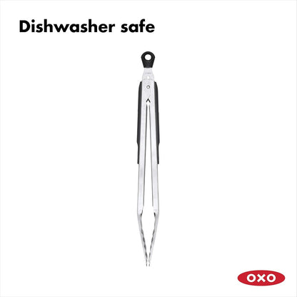 OXO Good Grips Stainless Steel Locking Tongs for Cooking,12In | Locking Mechanism for Compact Storage, Non-Slip Grip, Grilling and Cooking, Dishwasher Safe, Stainless Steel4