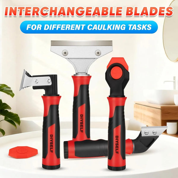 4-In-1 Caulking Remover Tool, Silicone Caulking Tools for Tile, Red7