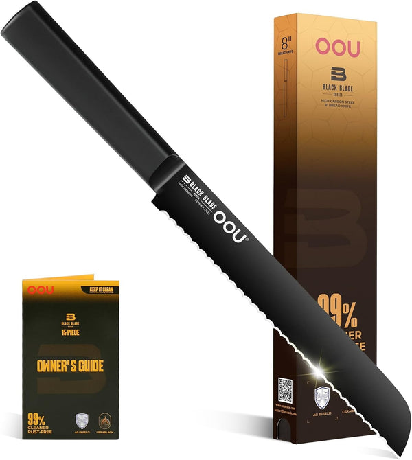 ® Black Blade 8 Inch Bread Knife with Agshield™ & Cerablack™ Technology, Rust-Resistant & Easy-Clean Finish, Serrated Edge for Sourdough, Bagels & Cake1