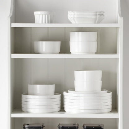 24 Pieces Porcelain Dinnerware Set, Modern White Dish Set for 8, Premium Serving Plates and Bowls Sets, Chip and Scratch Resistant Dishware Sets Kitchen Dishes Dining Ware Set, Series LEAH7