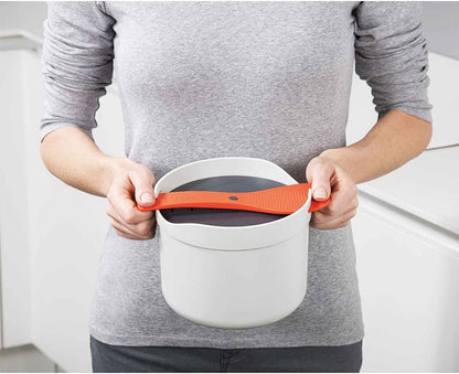 Joseph Joseph M-Cuisine Microwave Rice Cooker Steamer 2 Liter/8.5 Cup - Stone/Orange6