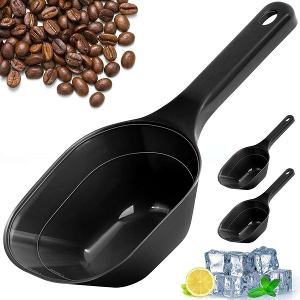 2Pack Dog Cat Food Scoop Measuring Cup,1 Cup Plastic Pet Food Scoop (Black)1