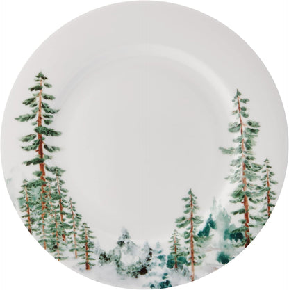 Watercolor Forest Bone China Lightweight Chip Resistant 16 Piece Dinnerware Set, Service for 4, White5